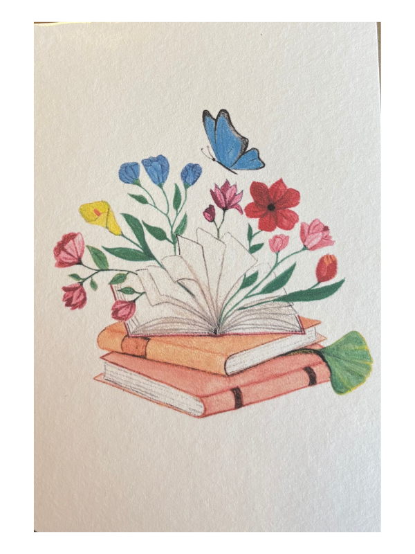 Carte Livre Fleuri