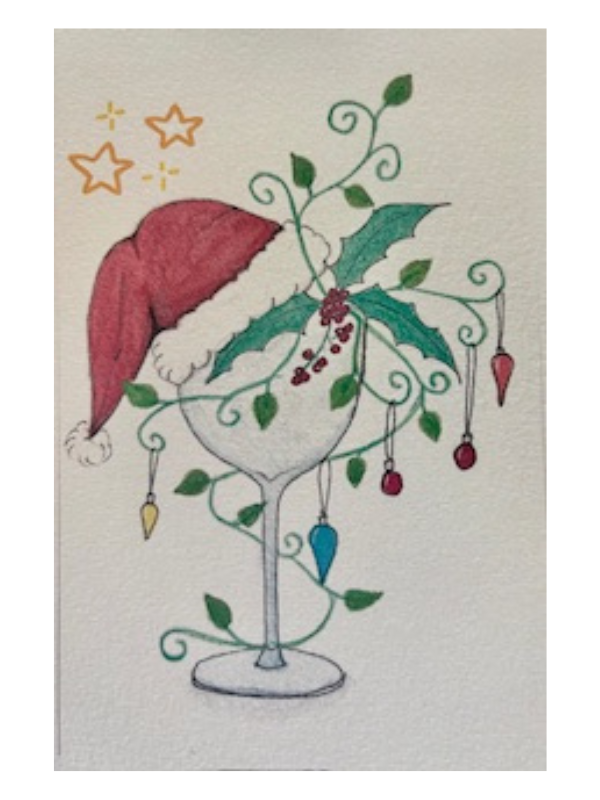 Carte Verre de Noël