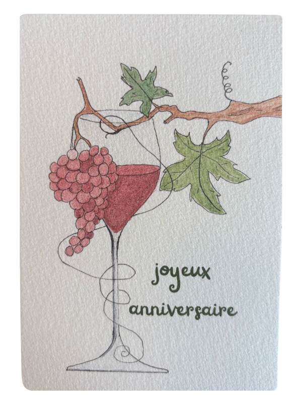 Carte Anniversaire Coupe de Vin