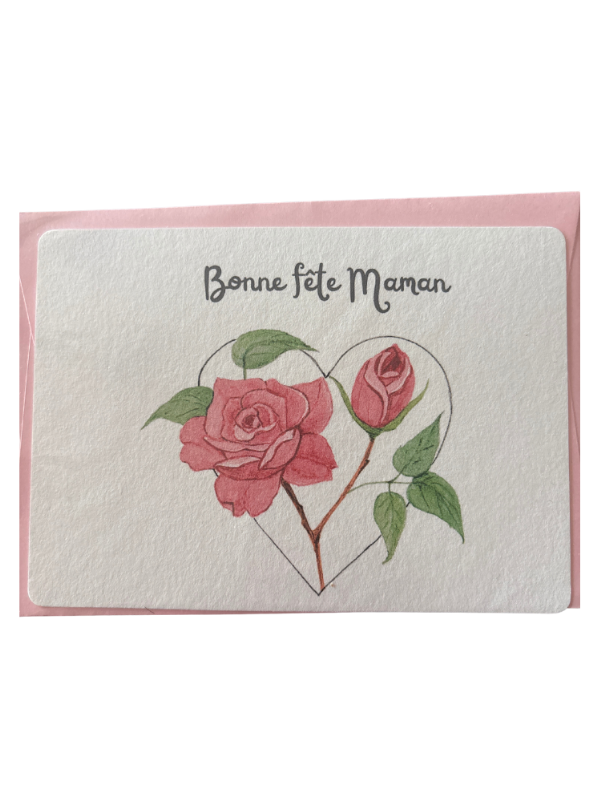 Carte Maman Rose