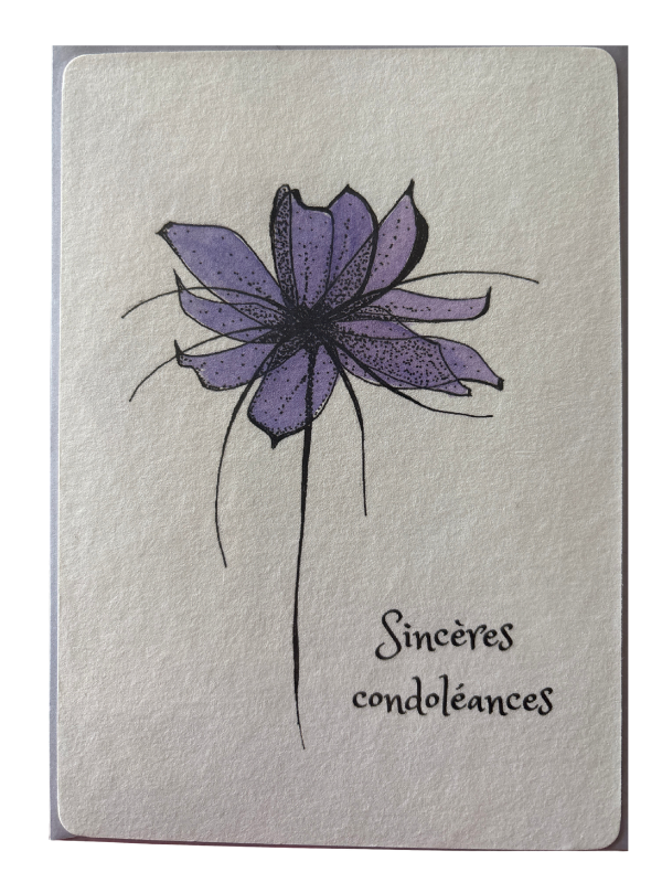Carte Condoléance Violette