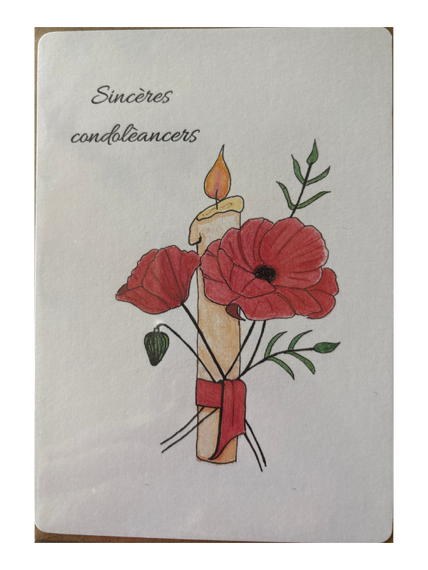 Carte Condoléance Coquelicot
