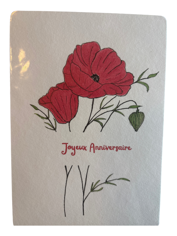 Carte Anniversaire Coquelicot